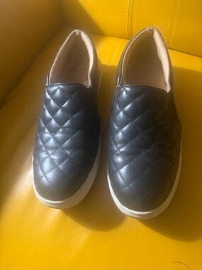 A new day Quilted Slip-On Sneakers in Black and White